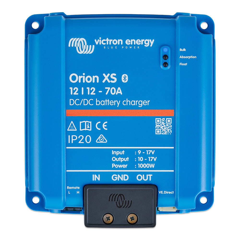 Victron Orion XS 12/12-70A DC-DC Ladegerät ORI121221040 – Produktansicht, 70A/IP20 auf Typenschild sichtbar