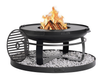 Cookking Feuerschale "VIKING" 80 cm inkl. Grillplatte 78 cm mit 4 Griffen, Grillrost 37 cm und runder Deko-Steinbasis 100 cm