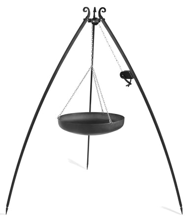 Cookking 200 cm Dreibein-Wok mit Winde und 60 cm Wok aus Naturstahl