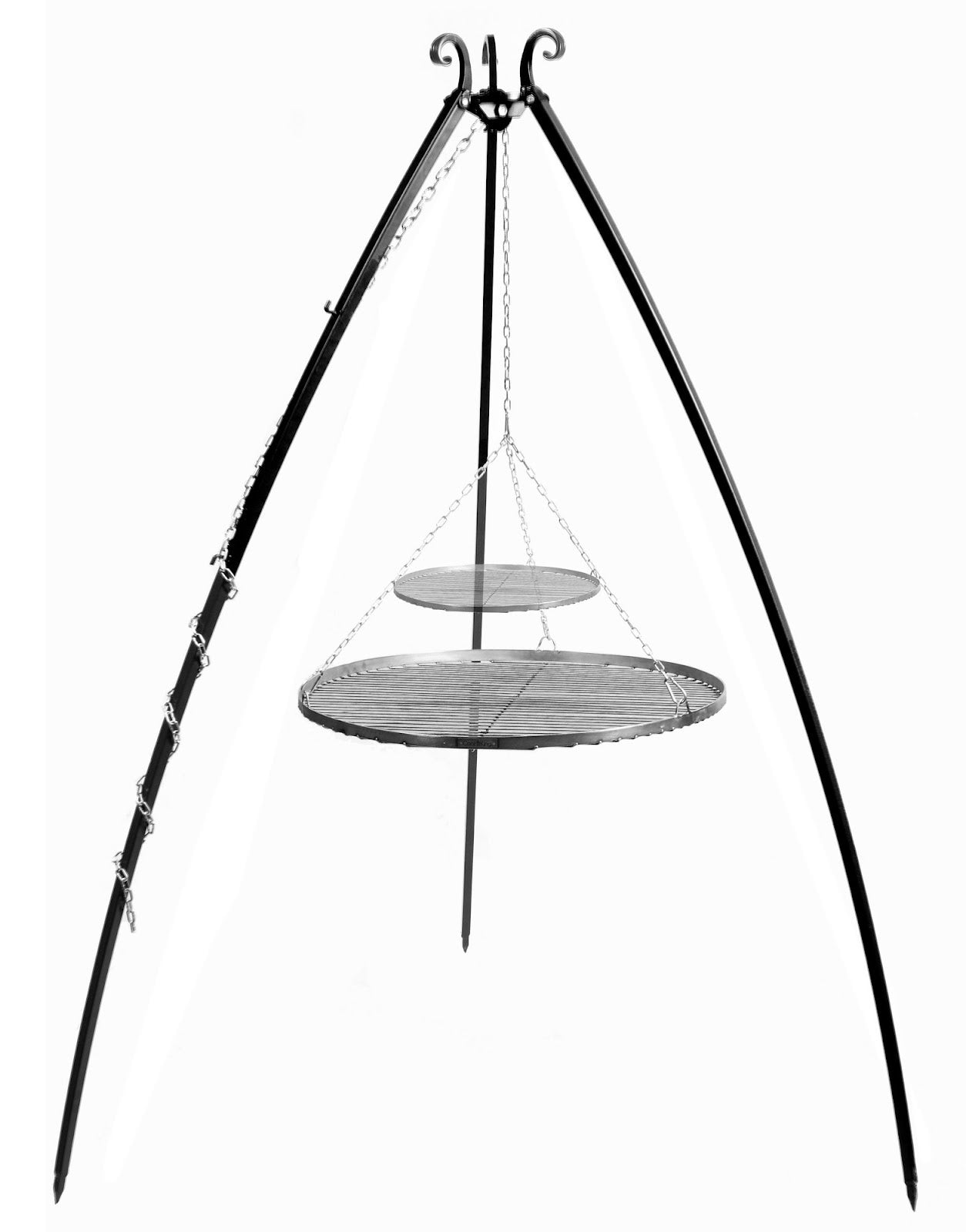 Cookking Schwenkgrill 200 cm - Doppelrost aus Rohstahl 80 cm + 40 cm