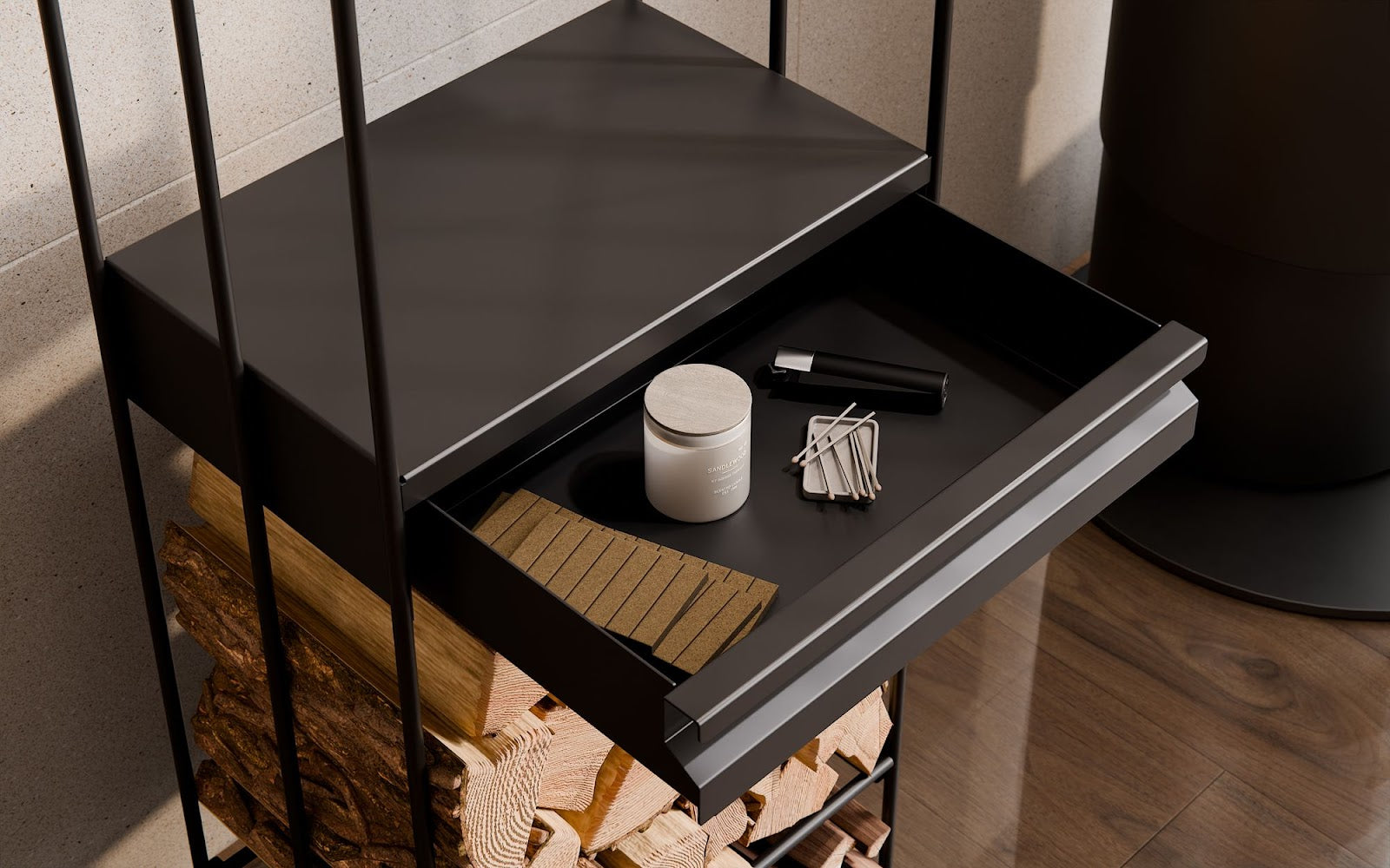 Cookking Kaminholzregal "LOFT" 120x40x25 cm