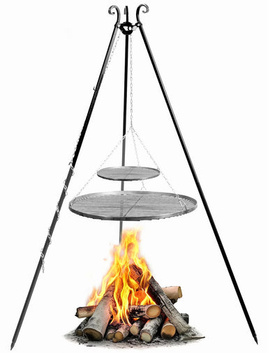 Cookking Schwenkgrill 180 cm - Doppelrost aus Rohstahl 70 cm + 40 cm