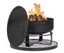 Cookking Feuerschale XXL "VIKING" 80 cm mit Randdeckel 81,5 cm und runder dekorativer Steinbasis 100 cm