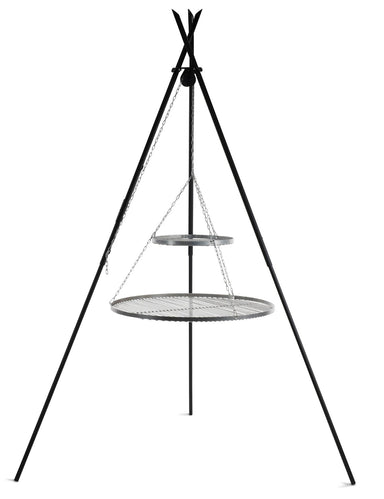 Cookking Schwenkgrill "TIPI" 210 cm - Doppelrost aus Edelstahl 70 cm + 40 cm