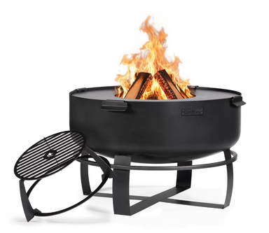Cookking Feuerschale XXL "VIKING" 80 cm mit Grillplatte 78 cm (4 Griffe) und hohem Grillrost für die 78 cm Grillplatte