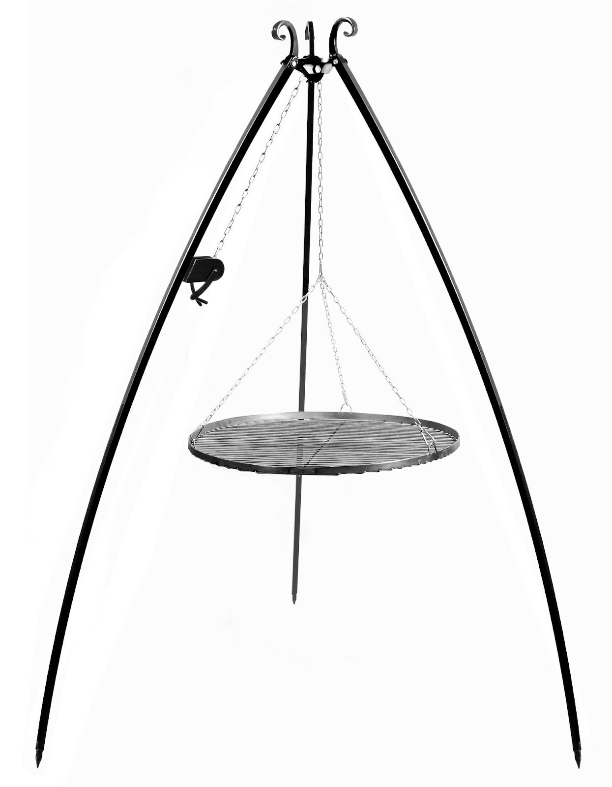 Cookking 200 cm Dreibein-Grill mit Winde und 80 cm Grillrost aus Naturstahl