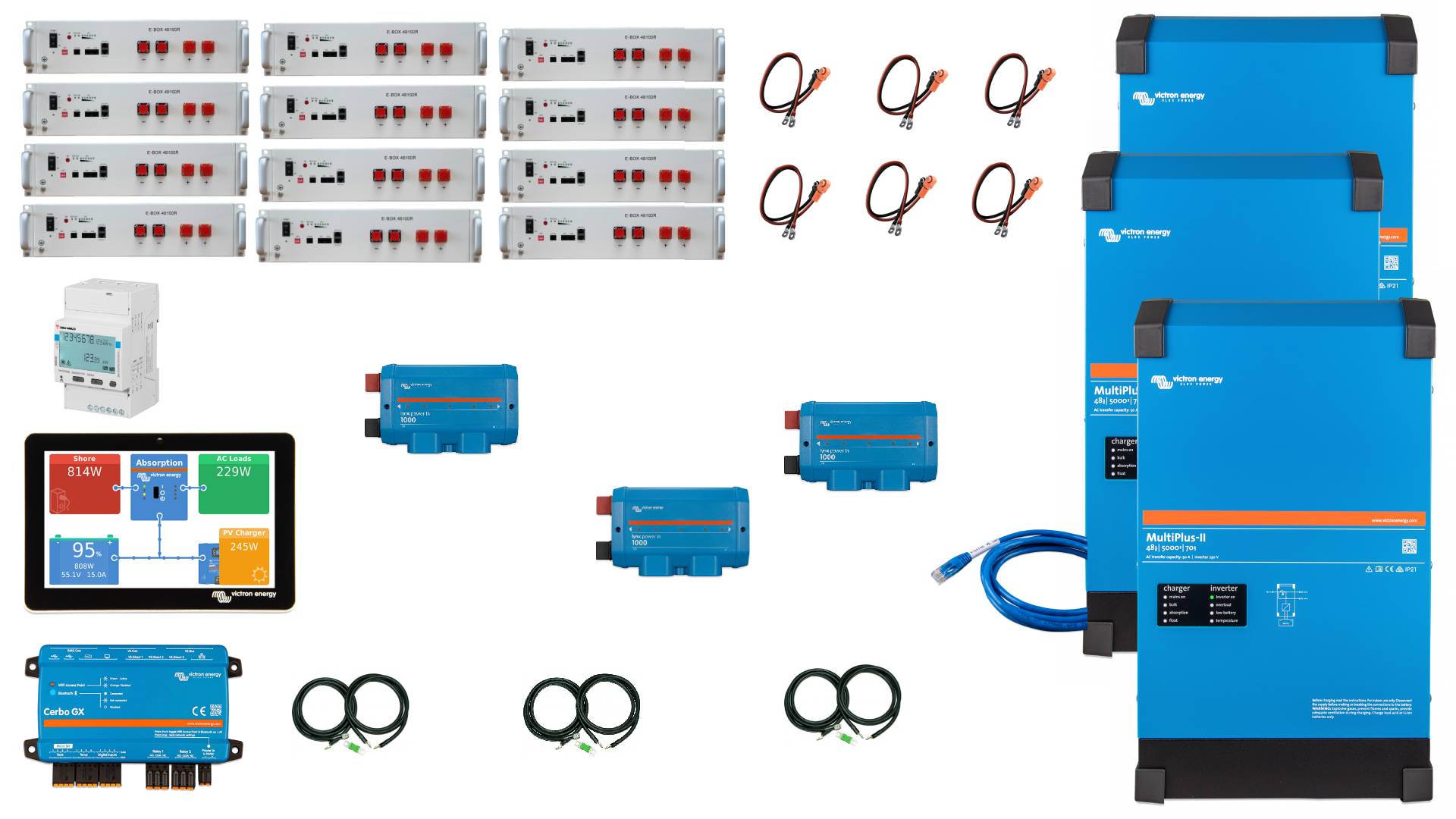 Set EFH 3 Phasen 60KW h Akku 15kva Multiplus-II