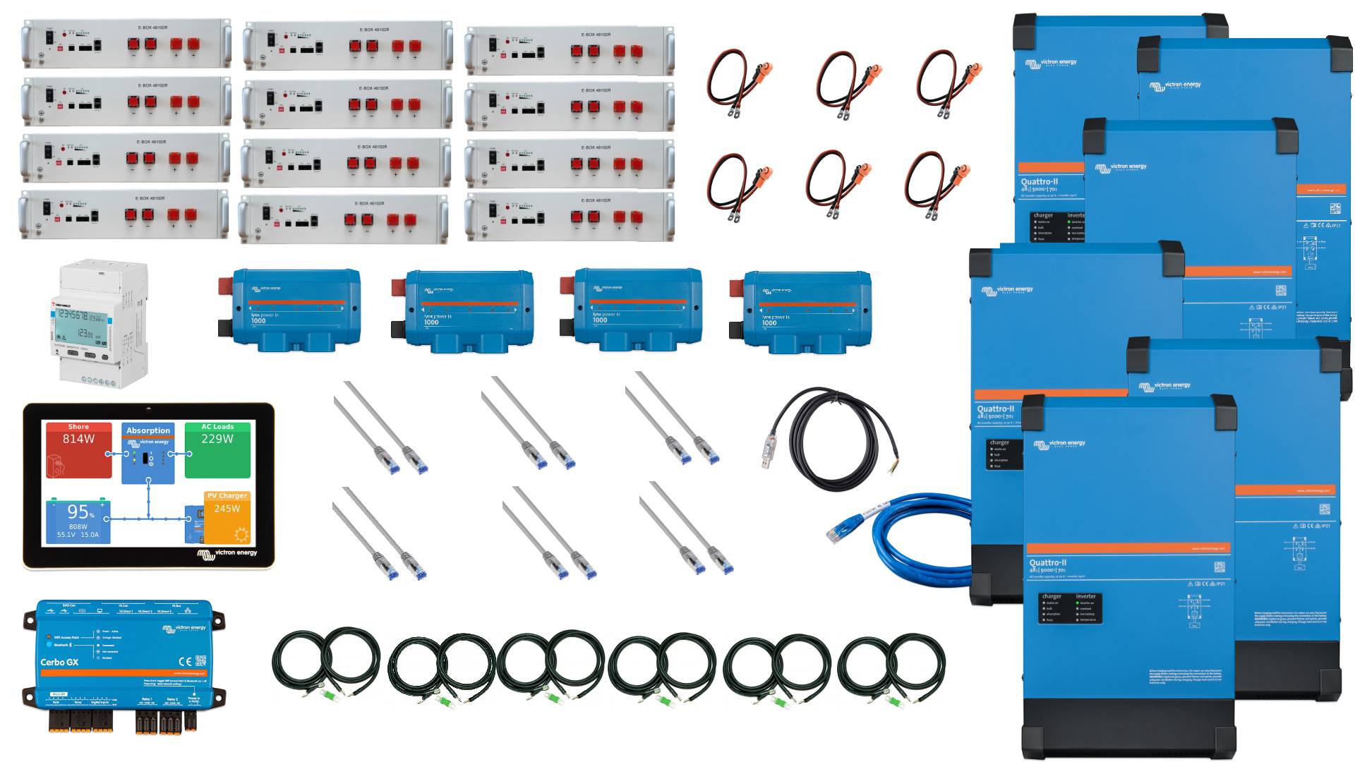 Set EFH 3 Phasen 60KW h Akku 30kva Quattro-II