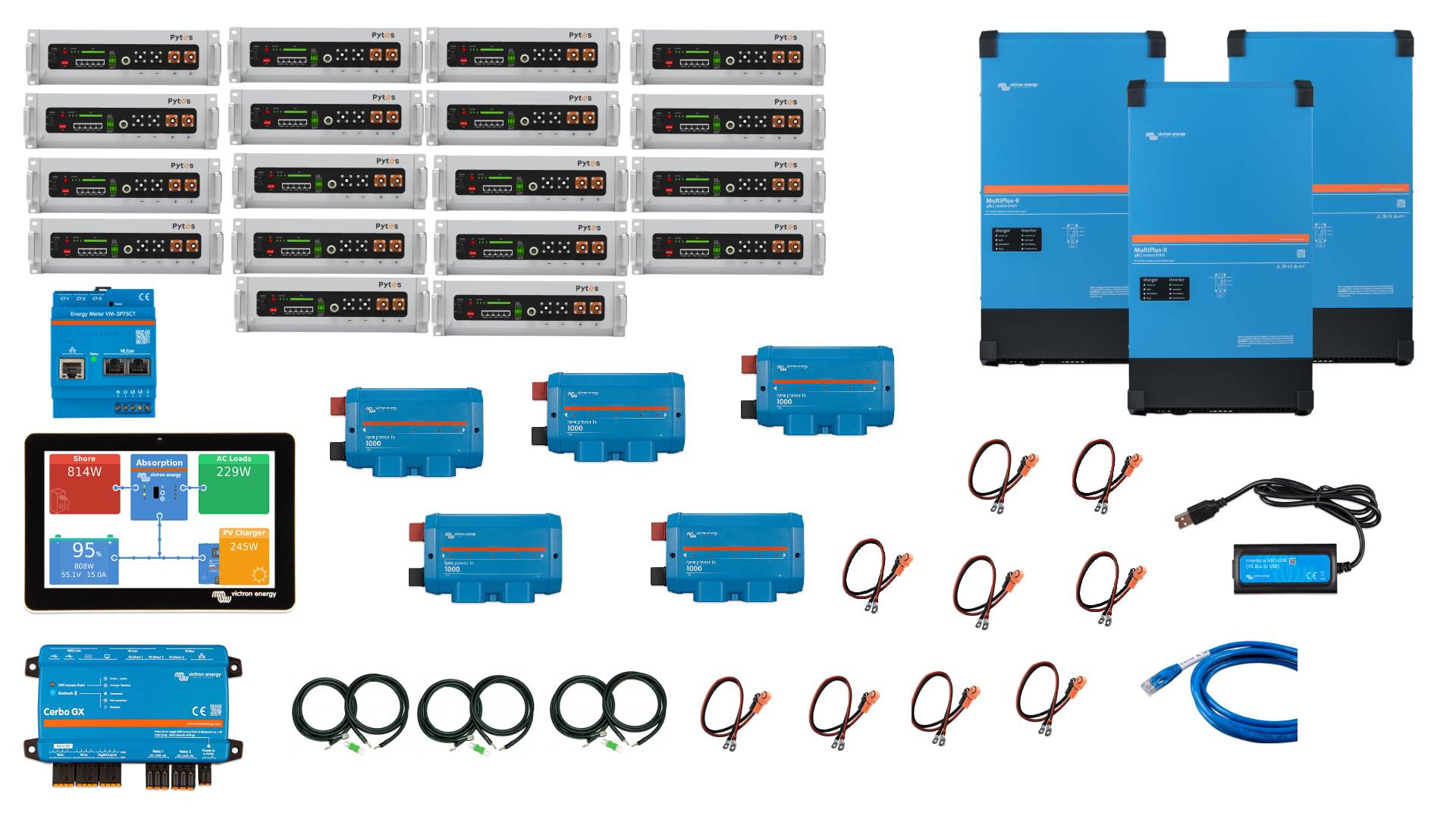 Set EFH 3 Phasen 90KW h Akku V5 30kva Multiplus-II