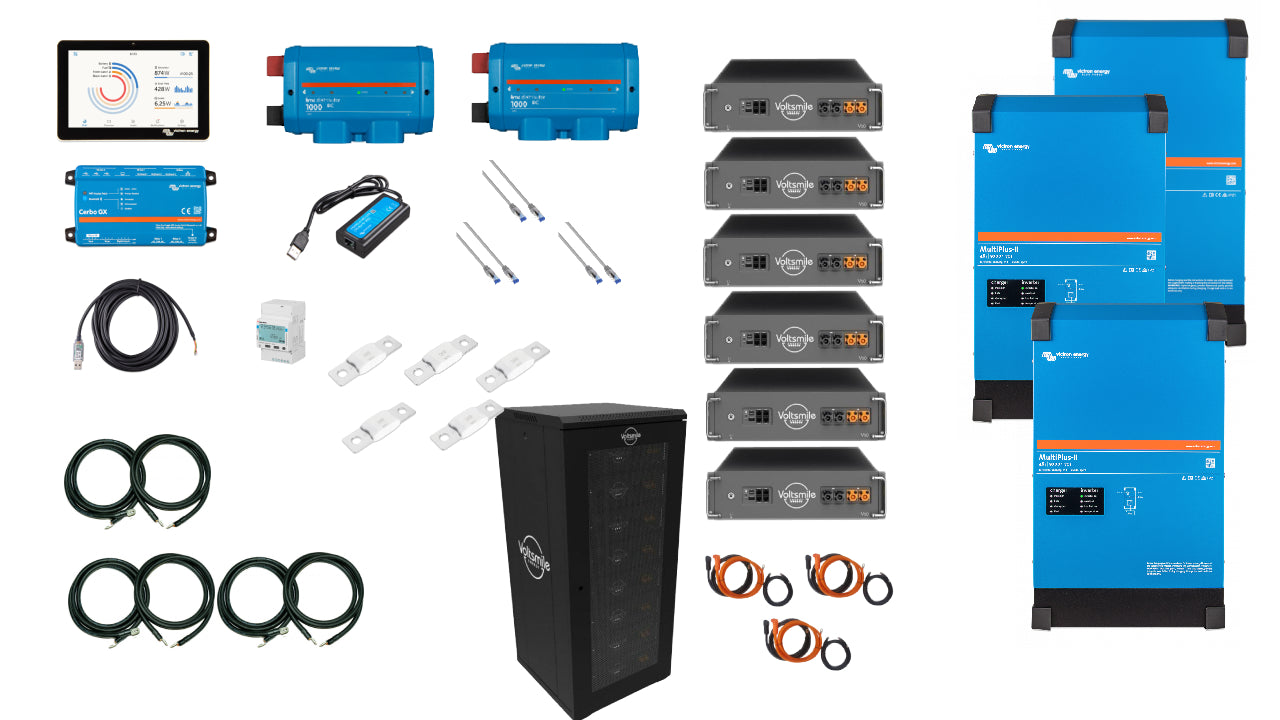 Комплект EFH 3 фази 30 кВт год акумуляторна батарея Voltsmile 15кВА Multiplus II