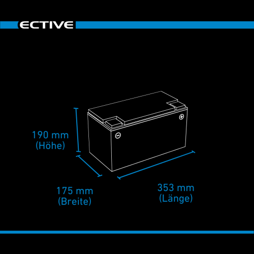 ECTIVE LC 100 LT 12V LiFePO4 Lithium Versorgungsbatterie 100 Ah