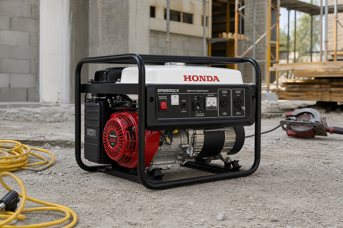 Premium-Stromerzeuger von Honda und Pramac liefern verlässlich 230V für Werkzeug, Haushalt und Camping.