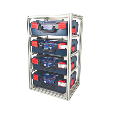 FixRack 4f PROFI für L-BOXX und Sortimo – Ansicht 2