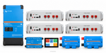 KI-generierte Illustration – Set 1 × MultiPlus-II 48/8000/110-100 230 V · PYTES R-TE · 20,48 kWh (4 Module). Maßgeblich ist die Stückliste; keine Fotografie des Lieferumfangs.