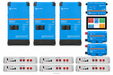 KI-generierte Illustration – Set 3 × MultiPlus-II 48/4K5/55-32 230 V · PYTES R-TE · 30,72 kWh (6 Module). Maßgeblich ist die Stückliste; keine Fotografie des Lieferumfangs.