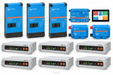 KI-generierte Illustration – Set 3 × MultiPlus-II 48/4K5/55-32 230 V · PYTES V5a · 30,72 kWh (6 Module). Maßgeblich ist die Stückliste; keine Fotografie des Lieferumfangs.