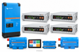 KI-generierte Illustration – Set 1 × MultiPlus-II 48/8000/110-100 230 V · PYTES V5a · 20,48 kWh (4 Module). Maßgeblich ist die Stückliste; keine Fotografie des Lieferumfangs.