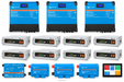 KI-generierte Illustration – Set 3 × Multi RS Solar 48/6000 230 V · PYTES V5a · 40,96 kWh (8 Module). Maßgeblich ist die Stückliste; keine Fotografie des Lieferumfangs.