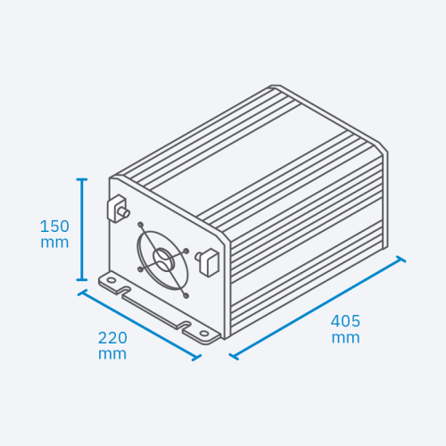 ECTIVE SSI 15 PRO 1500W/12V Sinus-Wechselrichter mit Netzvorrangschaltung, Ladegerät und Laderegler