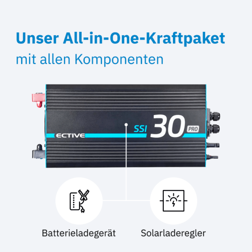 ECTIVE SSI 30 PRO 3000W/12V Sinus-Wechselrichter mit Netzvorrangschaltung, Ladegerät und Laderegler