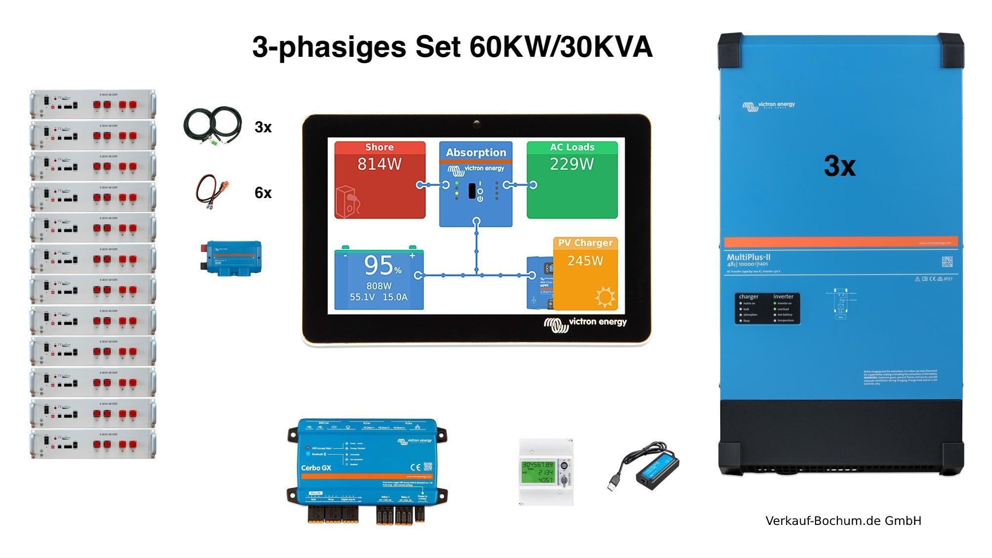 Set EFH 3 Phasen 60KW Akku 30kva Multiplus-II - Verkauf-Bochum.de