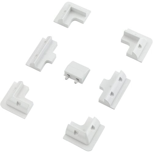 ECTIVE 7-teiliges langes Befestigungs-Komplettset für Solarinstallation (weiß)