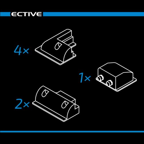 ECTIVE 7-teiliges kurzes Befestigungs-Komplettset für Solarinstallation (weiß)