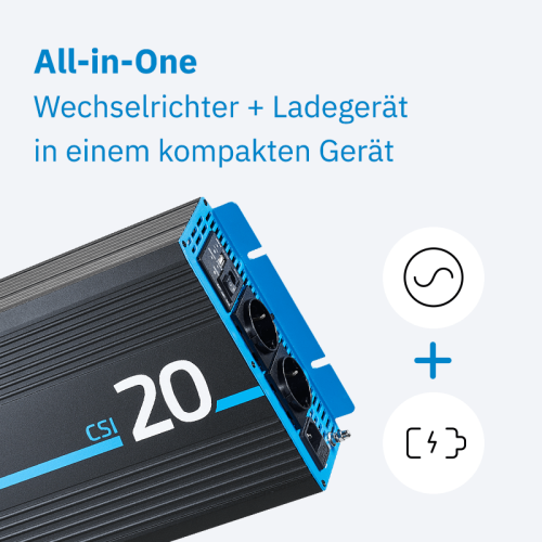 ECTIVE CSI 20 Sinus Charger-Inverter 2000W/12V Sinus-Wechselrichter mit Ladegerät und NVS
