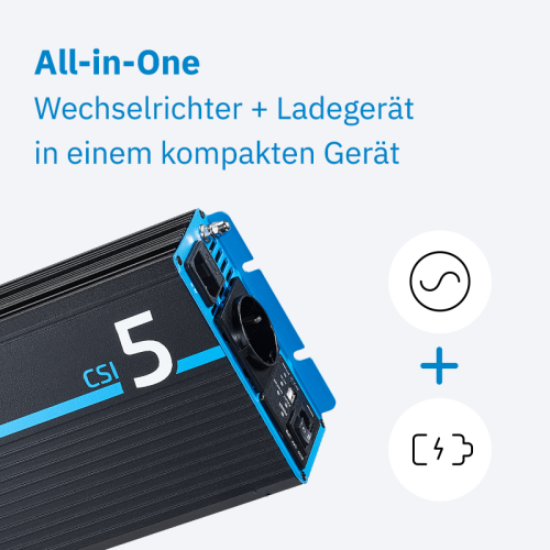 ECTIVE CSI 5 Sinus Charger-Inverter 500W/12V Sinus-Wechselrichter mit Ladegerät und NVS